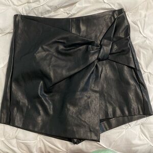 Zara leather knot skort